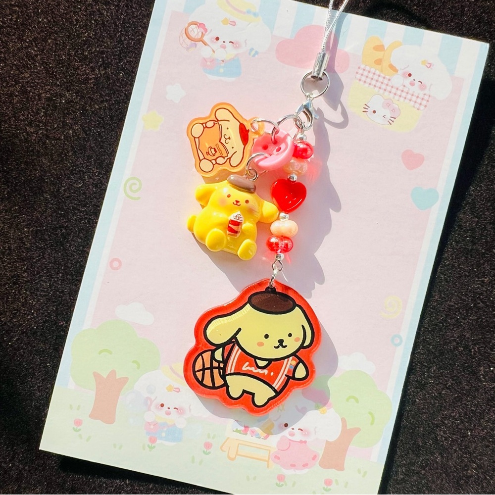 pompompurin double sided acrylic phonecharm phonestrap